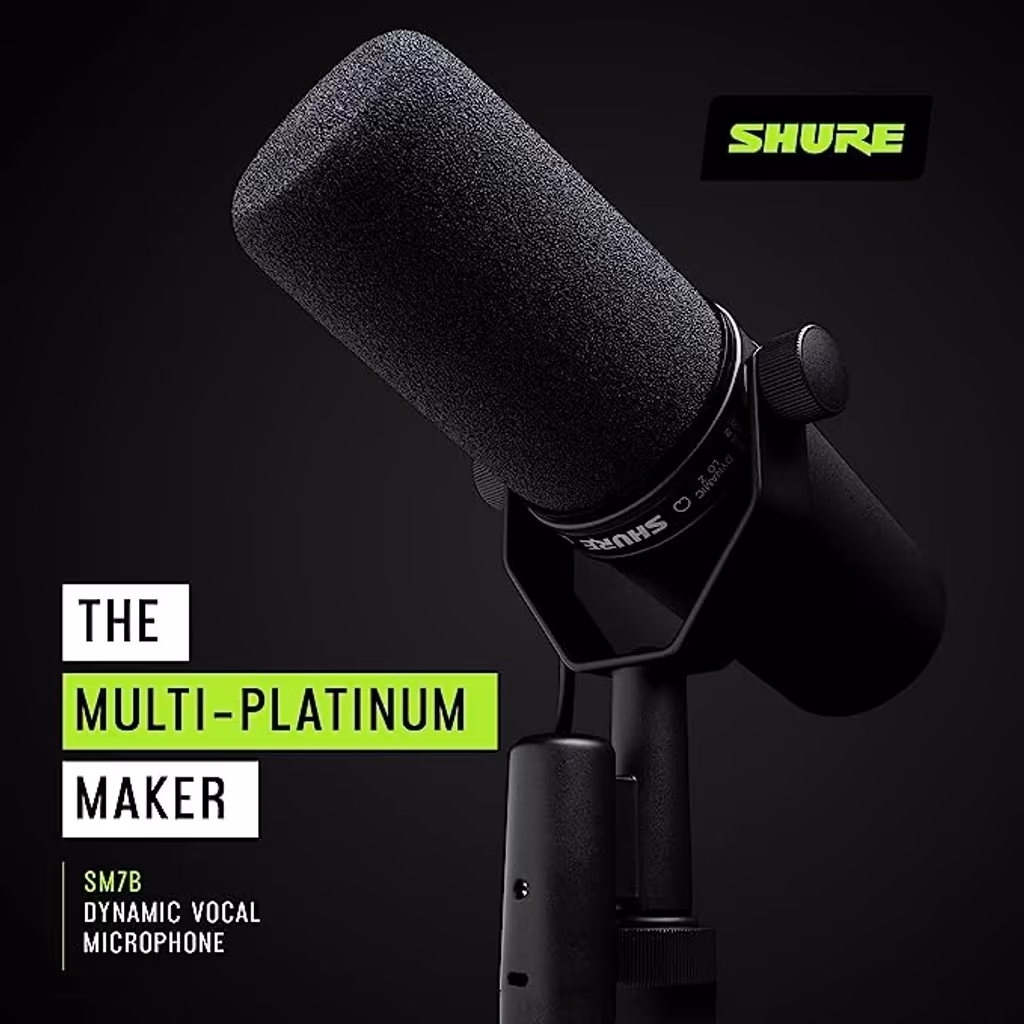 Shure SM7B Microfone Dinâmico Cardióide para Estúdio