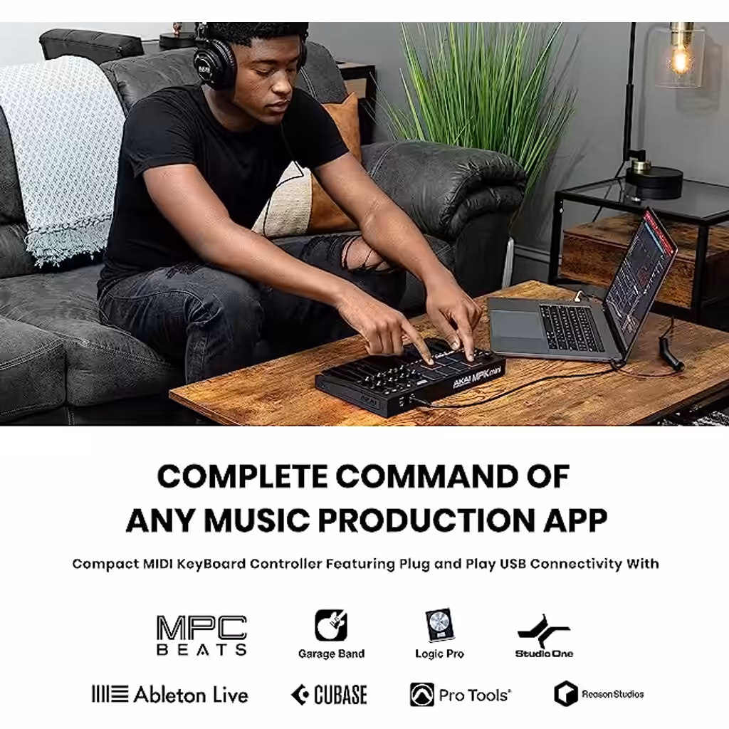 Teclado Akai MPK Mini Mk3 Black USB Midi 25 Teclas