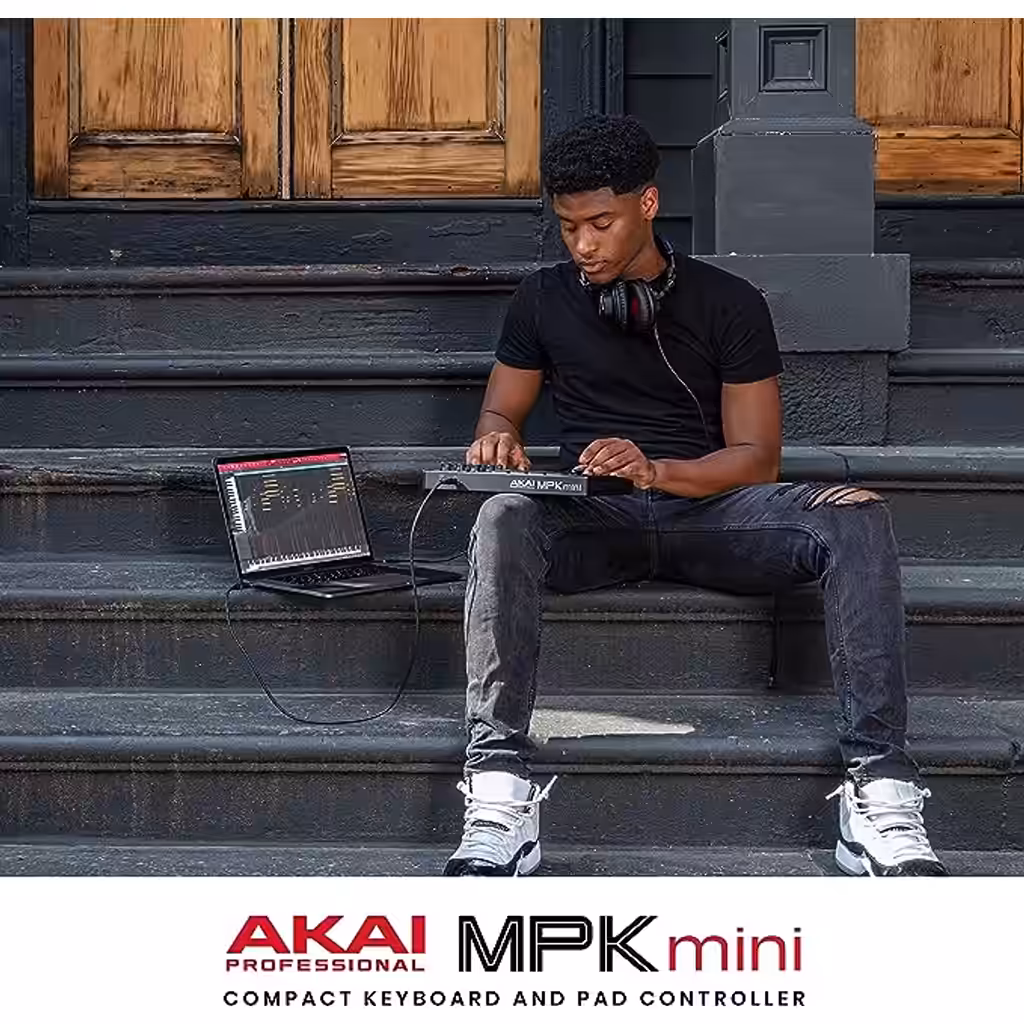 Teclado Akai MPK Mini Mk3 Black USB Midi 25 Teclas