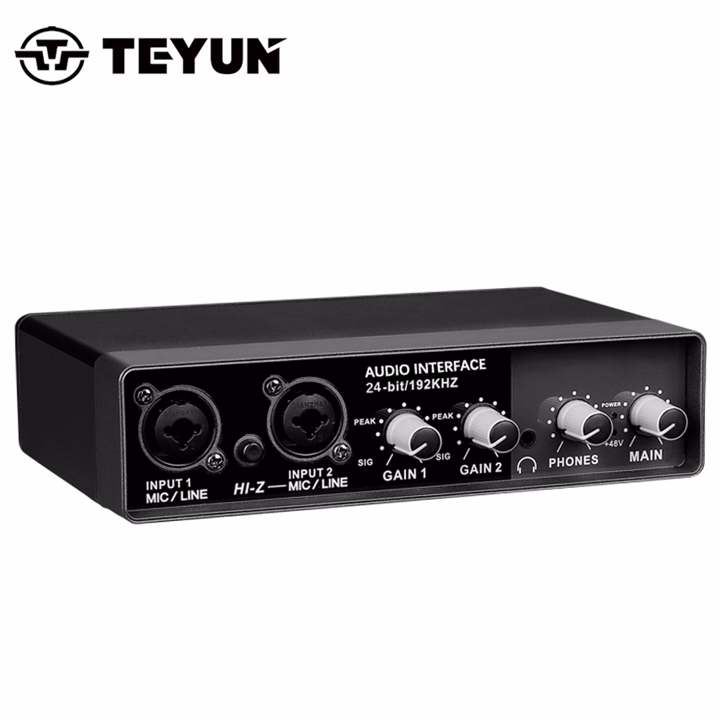 Interface de 2 Canais TEYUN Q-22 com Phantom Power
