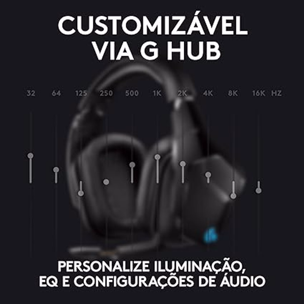 Headset Gamer Sem Fio Logitech G935 7.1 RGB Wireless Hub