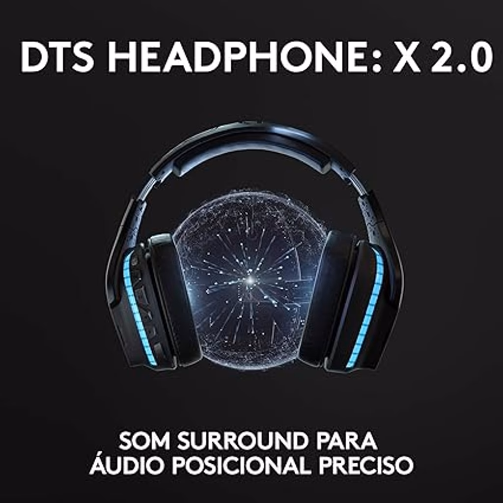 Headset Gamer Sem Fio Logitech G935 7.1 RGB Wireless Hub