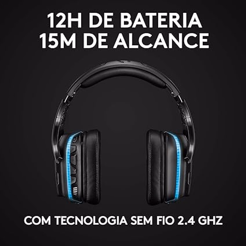 Headset Gamer Sem Fio Logitech G935 7.1 RGB Wireless Hub